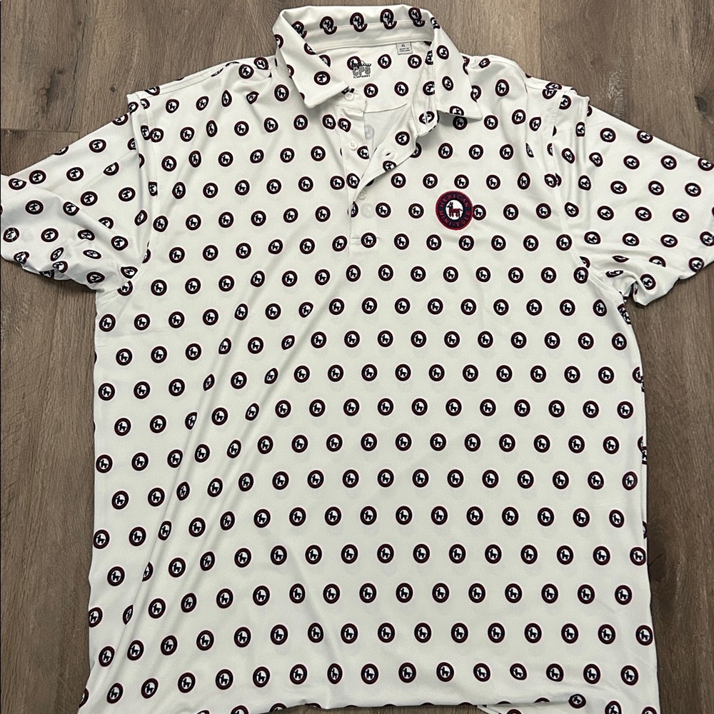 White Polo Shirt with Pattern